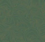 Geodes Green Wallpaper with Metallic Raised-Ink Abstract Motif - York GT4528