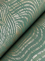 Geodes Green Wallpaper with Metallic Raised-Ink Abstract Motif - York GT4528