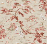 Bridgewater Coral Wallpaper with Asian Wetlands Motif - York GT4532