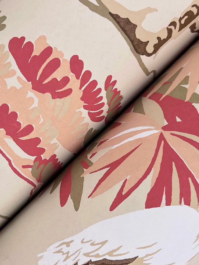 Bridgewater Coral Wallpaper with Asian Wetlands Motif - York GT4532