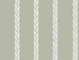 Braided Stripe Green Wallpaper with Braided Stripe Motif, Transitional Style - York GT4541
