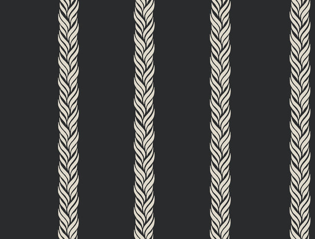 Braided Stripe Black Wallpaper with Braided Stripe Motif - Ronald Redding GT4542