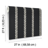 Braided Stripe Black Wallpaper with Braided Stripe Motif - Ronald Redding GT4542