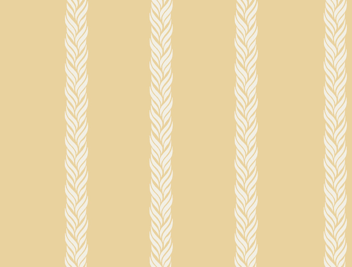 Braided Stripe Yellow Wallpaper with Hand-Painted Look Transitional Stripe Pattern - York GT4543