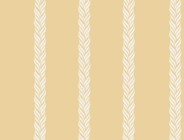 Braided Stripe Yellow Wallpaper with Hand-Painted Look Transitional Stripe Pattern - York GT4543
