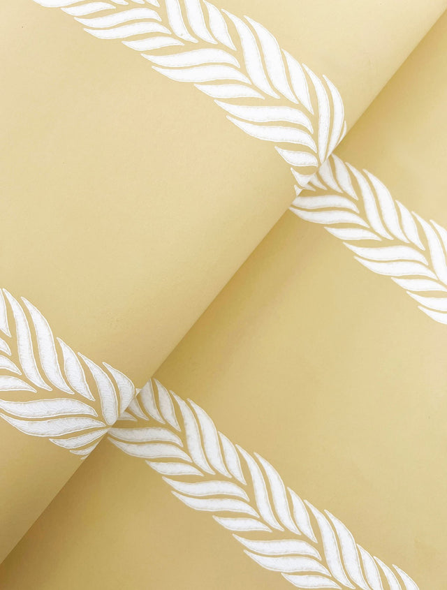 Braided Stripe Yellow Wallpaper with Hand-Painted Look Transitional Stripe Pattern - York GT4543