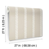 Braided Stripe Beige Wallpaper with Braided Stripe Pattern - York GT4544