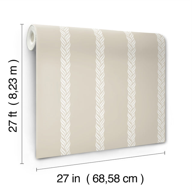 Braided Stripe Beige Wallpaper with Braided Stripe Pattern - York GT4544
