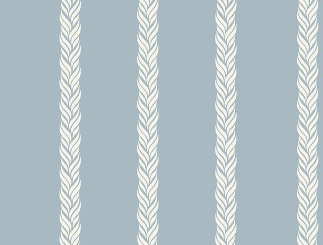 Braided Stripe Blue Wallpaper with Braided Stripe Pattern, Transitional Style - York GT4546