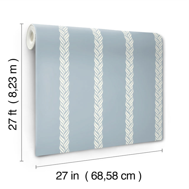 Braided Stripe Blue Wallpaper with Braided Stripe Pattern, Transitional Style - York GT4546