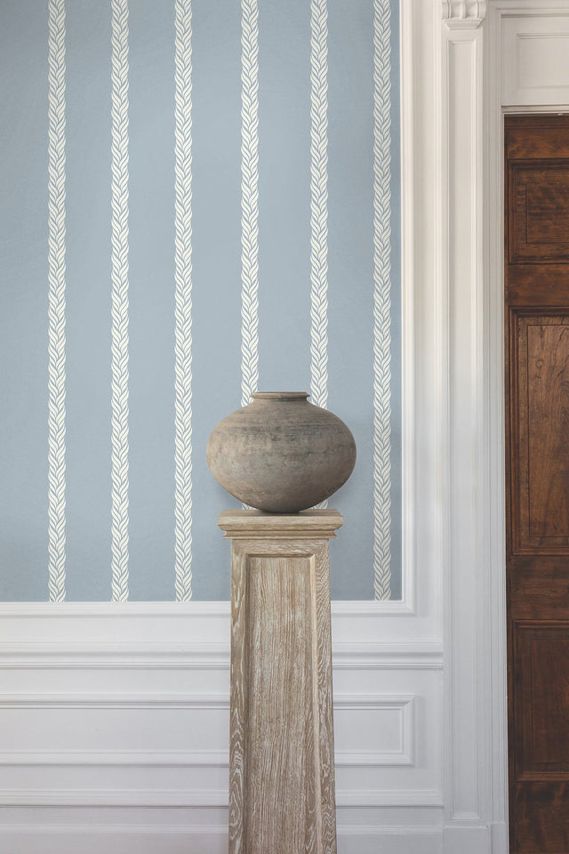 Braided Stripe Blue Wallpaper with Braided Stripe Pattern, Transitional Style - York GT4546
