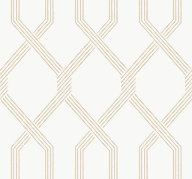 Palisade Beige Geometric Wallpaper, Raised Ink, Transitional Style - York GT4551