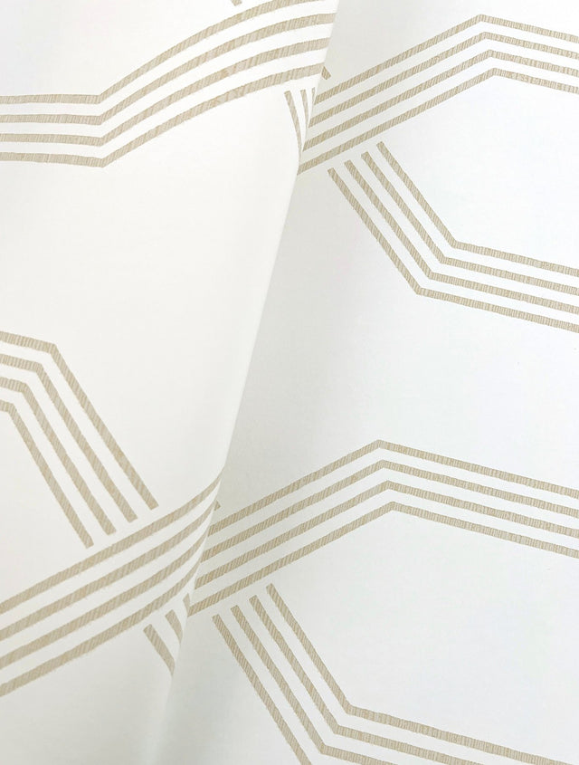 Palisade Beige Geometric Wallpaper, Raised Ink, Transitional Style - York GT4551