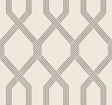 Palisade Black Wallpaper with Geometric Ribbon Diamond Pattern - York GT4552