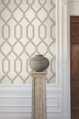 Palisade Black Wallpaper with Geometric Ribbon Diamond Pattern - York GT4552