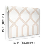 Palisade Coral Wallpaper with Geometric Ribbon Diamond Pattern - York GT4554