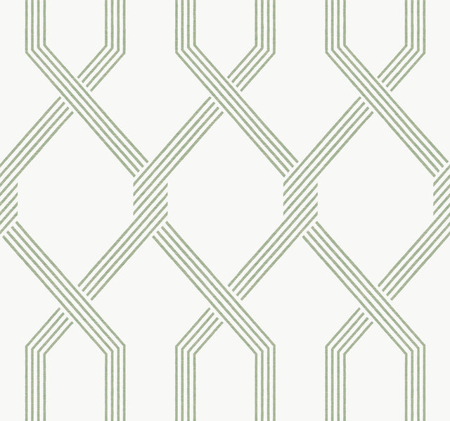 Palisade Green Geometric Wallpaper with Raised Ink - York GT4555