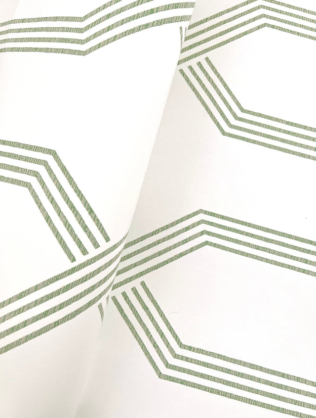 Palisade Green Geometric Wallpaper with Raised Ink - York GT4555