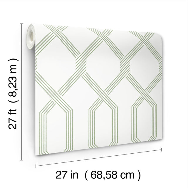 Palisade Green Geometric Wallpaper with Raised Ink - York GT4555