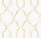 Palisade Yellow Wallpaper with Geometric Diamond Ribbon Pattern - York GT4556