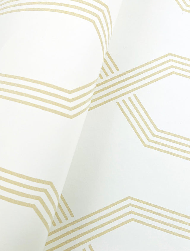 Palisade Yellow Wallpaper with Geometric Diamond Ribbon Pattern - York GT4556