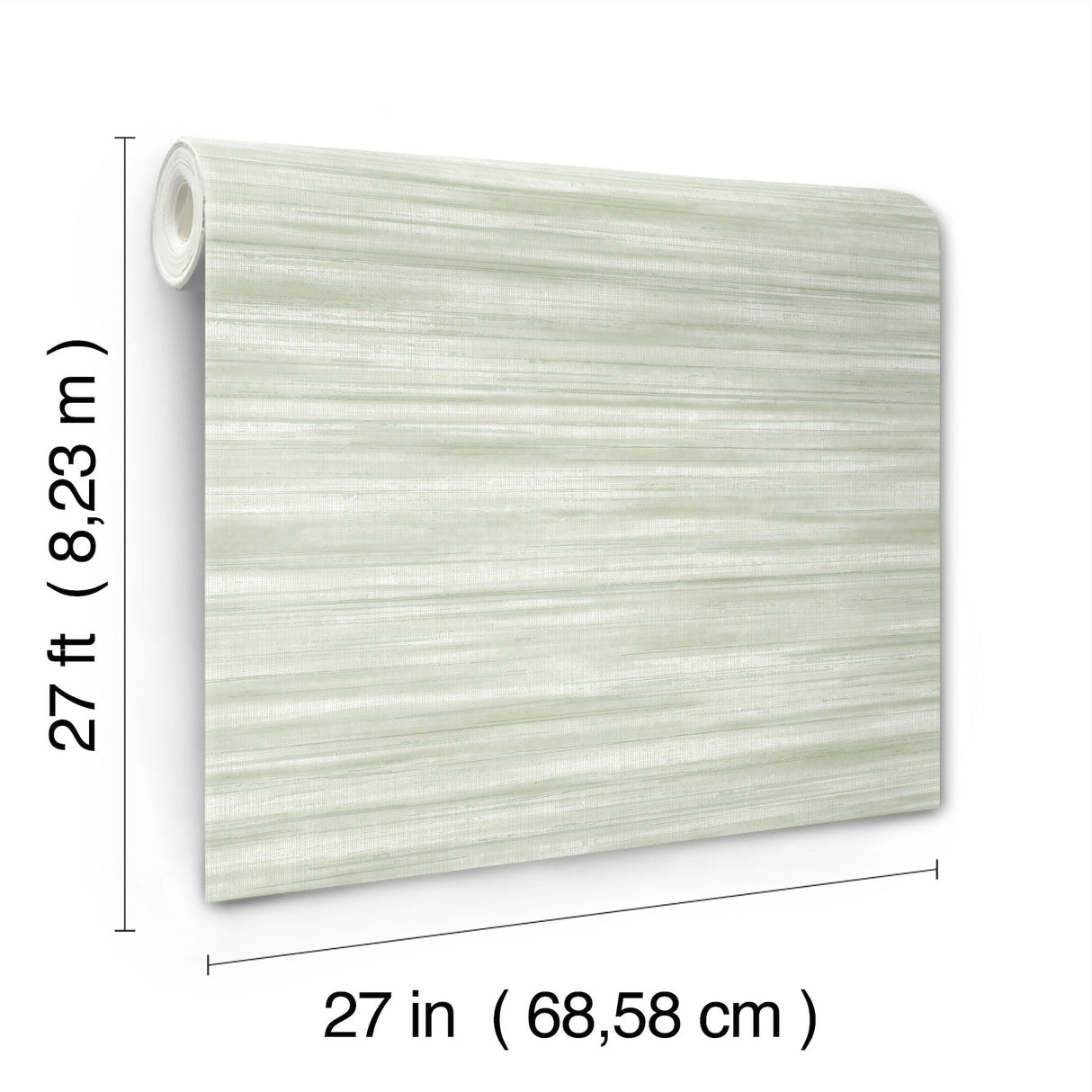 Brushed Linen Green Wallpaper with Weaves Fabric Texture - York GT4561