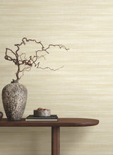 Brushed Linen Ivory Wallpaper with Weaves Pattern - York GT4562