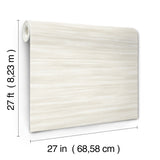 Brushed Linen White Wallpaper with Weaves Pattern, Transitional Style - York GT4563