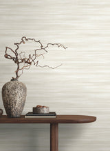 Brushed Linen White Wallpaper with Weaves Pattern, Transitional Style - York GT4563
