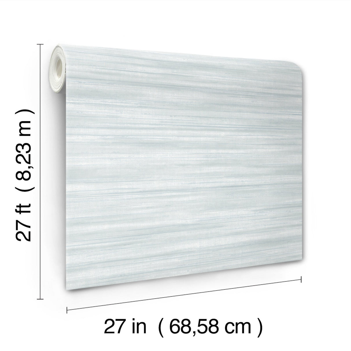Brushed Linen Light Blue Wallpaper with Weaves Pattern, Transitional Style - York GT4564