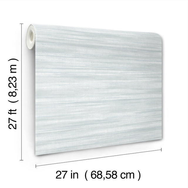Brushed Linen Light Blue Wallpaper with Weaves Pattern, Transitional Style - York GT4564