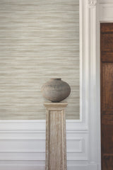 Brushed Linen Taupe Wallpaper with Weaves Texture Transitional Style - York GT4566