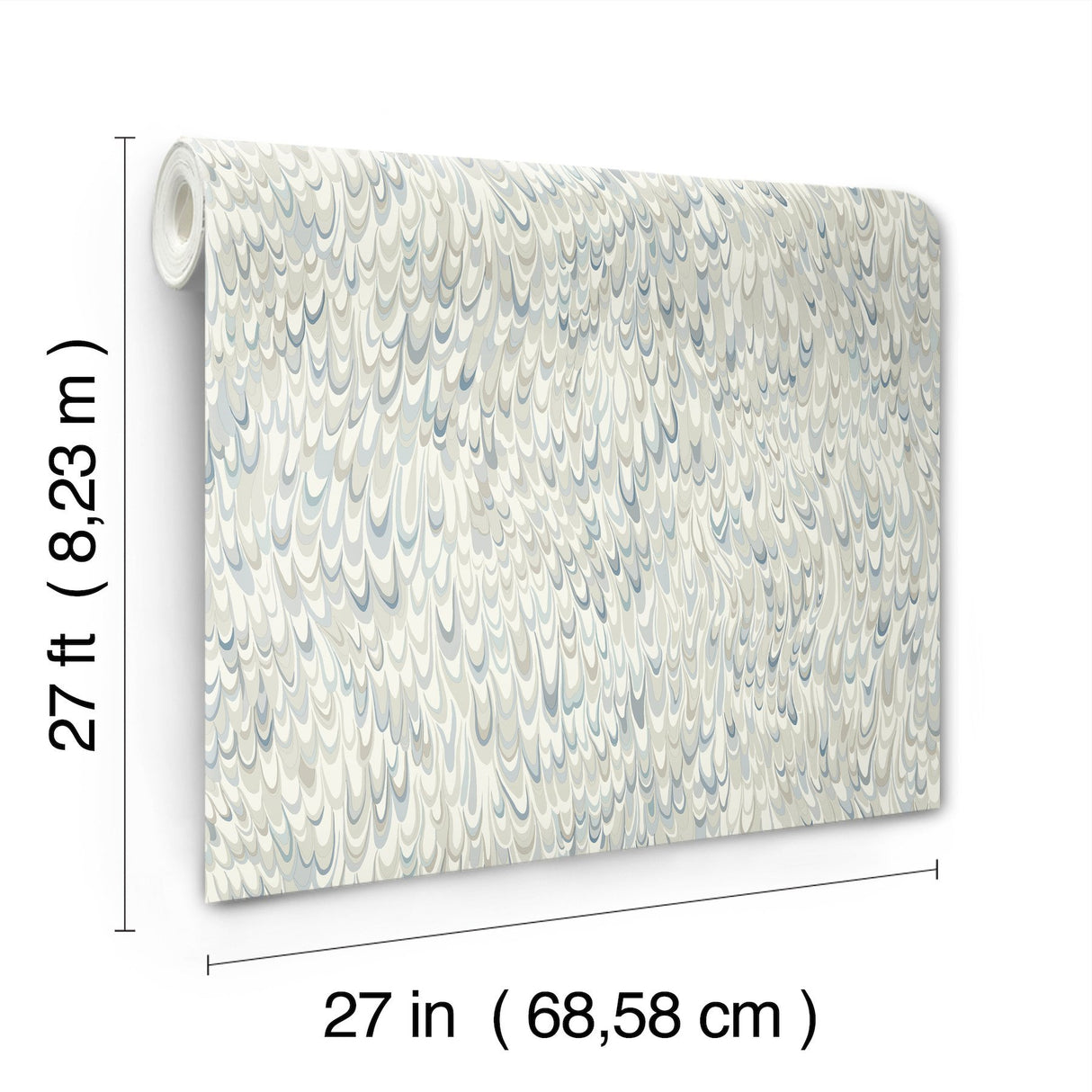 Aslan Blue Wallpaper with Bohemian Eclectic Marbled Motif - York GT4584
