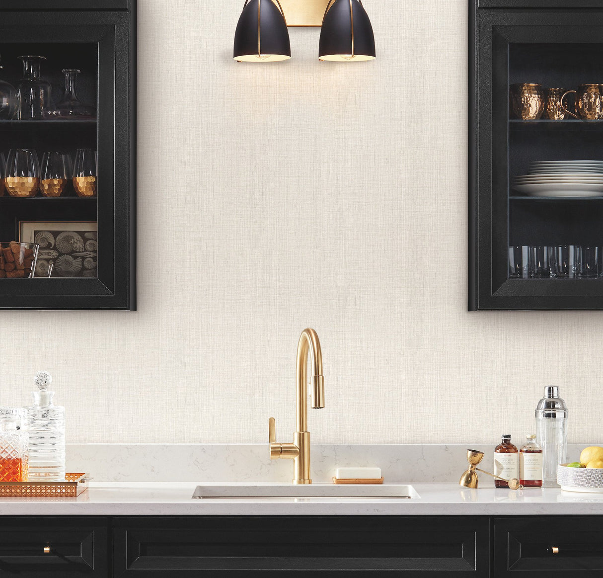 Amari Platinum Wallpaper with Textured Weave in Transitional Style - York GT4591N