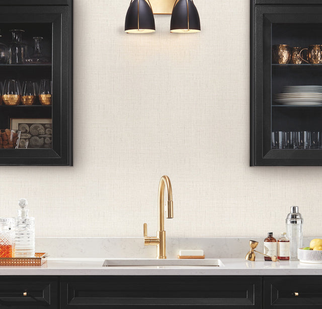 Amari Platinum Wallpaper with Textured Weave in Transitional Style - York GT4591N