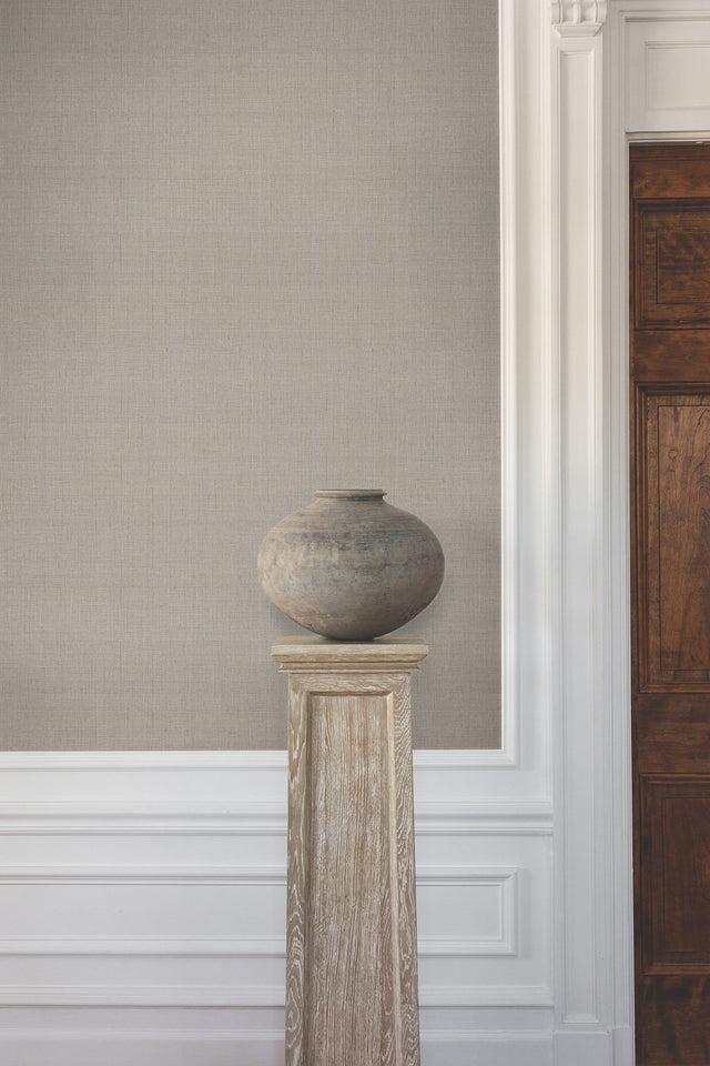 Amari Fossil Textured Vinyl Wallpaper with Woven Silk Weave Motif - York GT4594N