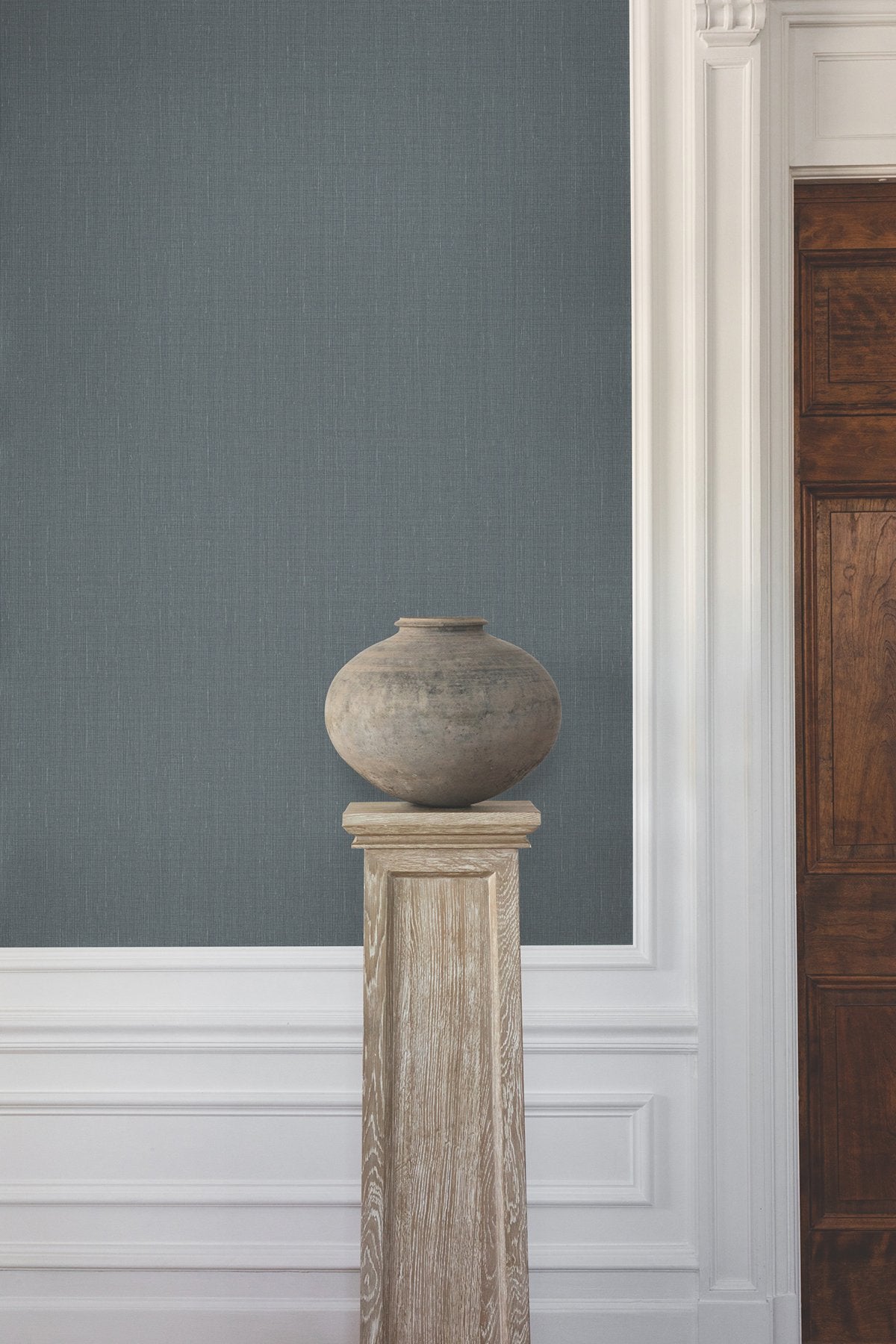 Amari Admiral Blue Wallpaper with Weaves Texture, Transitional Style - York GT4595N