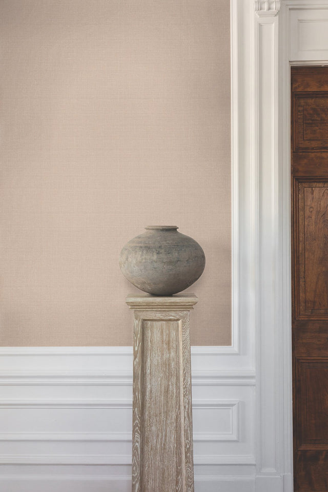 Amari Harmony Pink Fabric-Texture Vinyl Non Woven Wallpaper - Ronald Redding Classics GT4597N