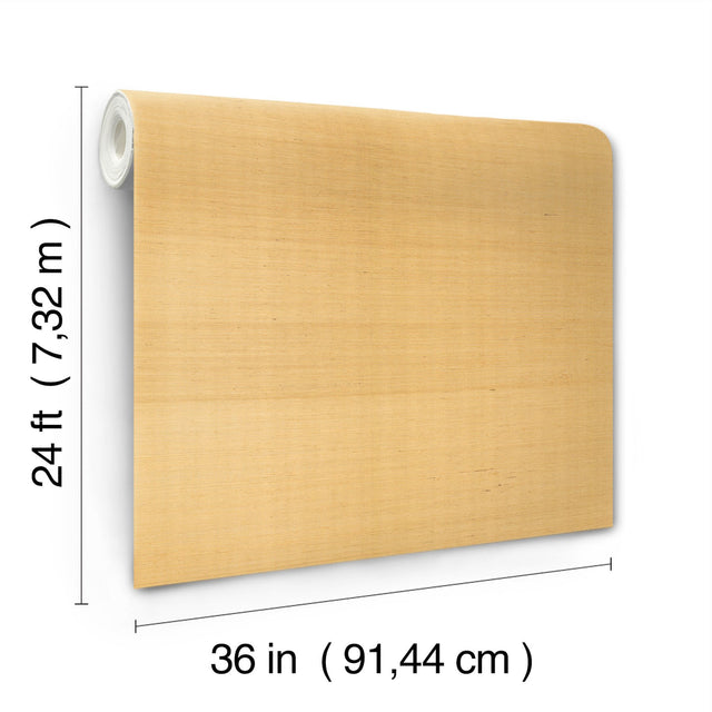 Maguey Sisal Gold Wallpaper with Metallic Sisal Grasscloth Texture - York GV0114NW