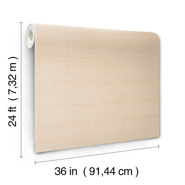 Maguey Sisal Beige Grasscloth Wallpaper with Natural Woven Texture - York GV0118NW