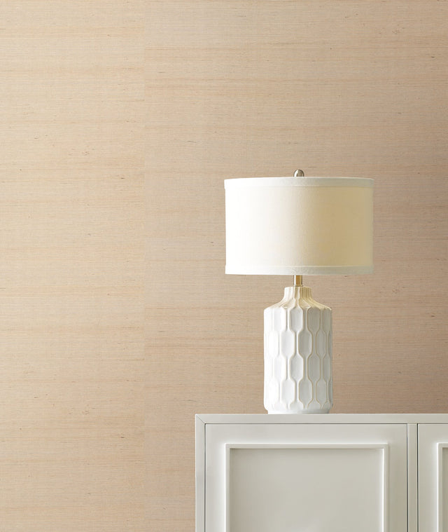 Maguey Sisal Beige Grasscloth Wallpaper with Natural Woven Texture - York GV0118NW