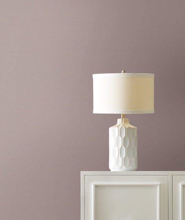 Maguey Sisal Mauve Wallpaper with Traditional Grasscloth Texture - York GV0120NWFD