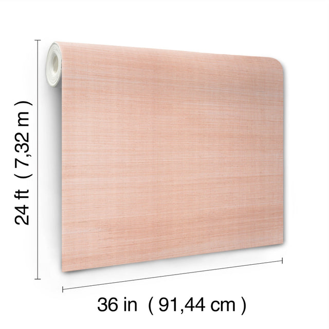 Maguey Sisal Rose Grasscloth Wallpaper with Metallic Effect - York GV0127NW