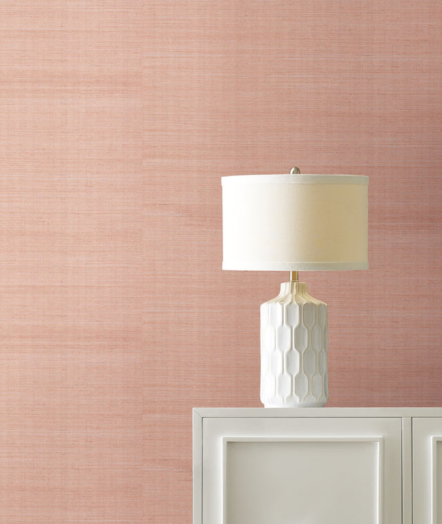 Maguey Sisal Rose Grasscloth Wallpaper with Metallic Effect - York GV0127NW