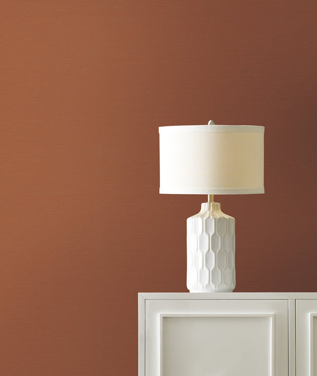 Maguey Sisal Ginger Wallpaper with Traditional Grasscloth Texture - York GV0130NWFD