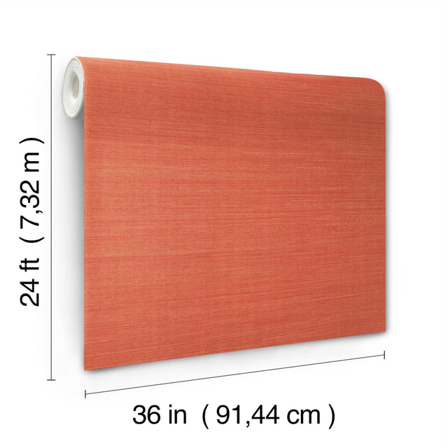 Maguey Sisal Rhubarb Wallpaper with Traditional Grasscloth Texture - York GV0131NW