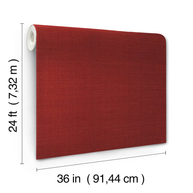 Maguey Sisal Currant Grasscloth Wallpaper in Red - York GV0132NW