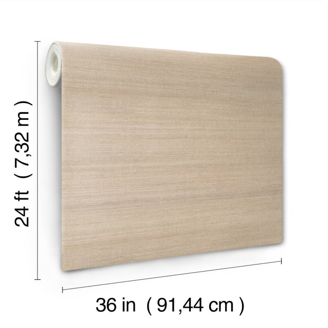 Maguey Sisal Beige Wallpaper with Metallic Grasscloth Texture - York GV0136NW