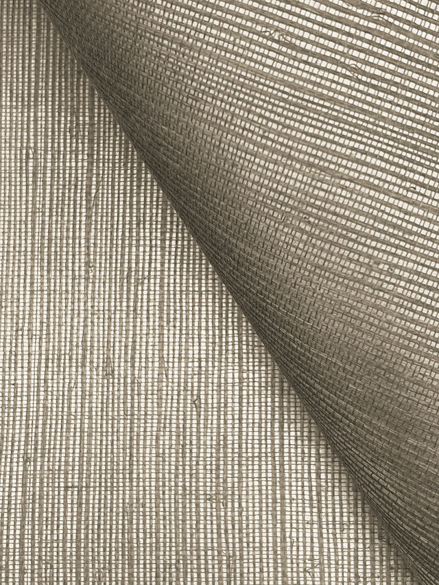 Maguey Sisal Taupe Wallpaper with Metallic Grasscloth Texture - York GV0137NW