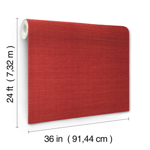 Maguey Sisal Tomato Grasscloth Wallpaper with Traditional Grasscloth Texture - York GV0141NW